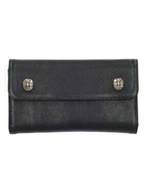 Chrome Hearts Wave Cross Ball Button Leather Wallet